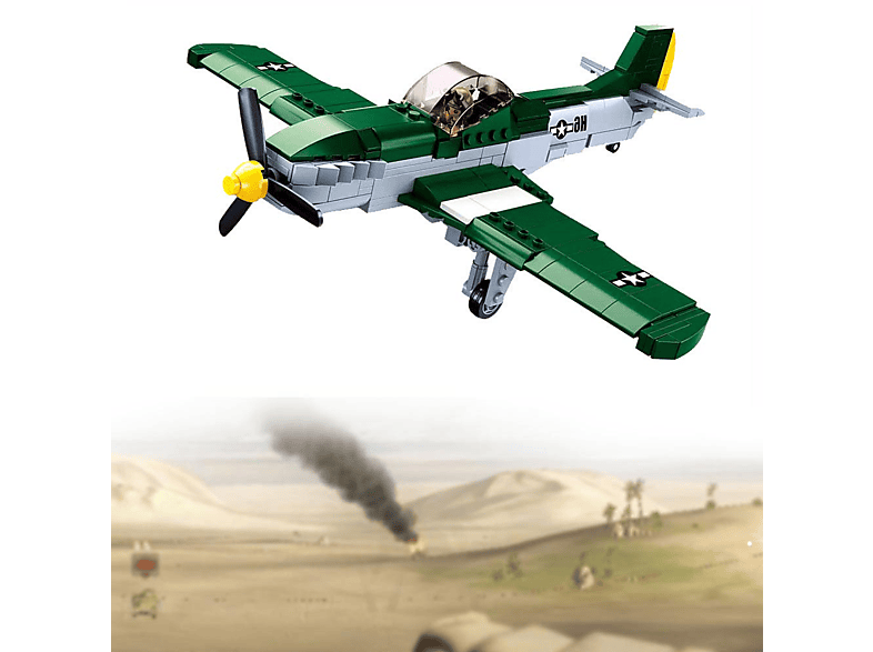 SLUBAN WWII - Amerikanisches Jagdflugzeug Klemmbausteine, Mehrfarbig