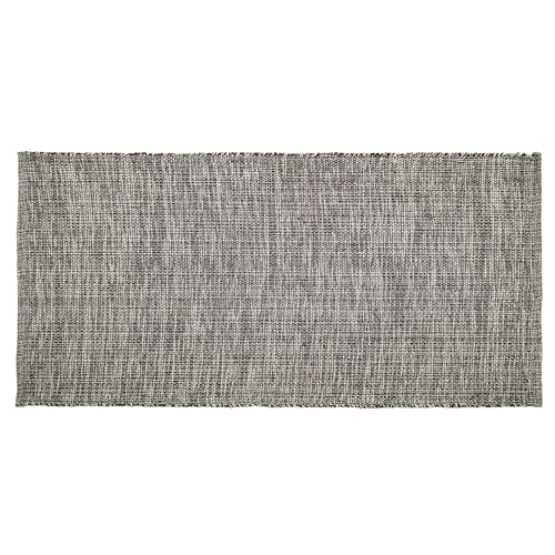 Linnea Teppich, rechteckig, 70 x 140 cm, reine Baumwolle, Moorea, Schwarz, Granit