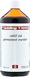 edding T 1000 refill ink Permanent Marker - rot - 1000 ml - mit Tropfenspendersystem, zum schnellen Nachfüllen fast aller edding Permanent Marker