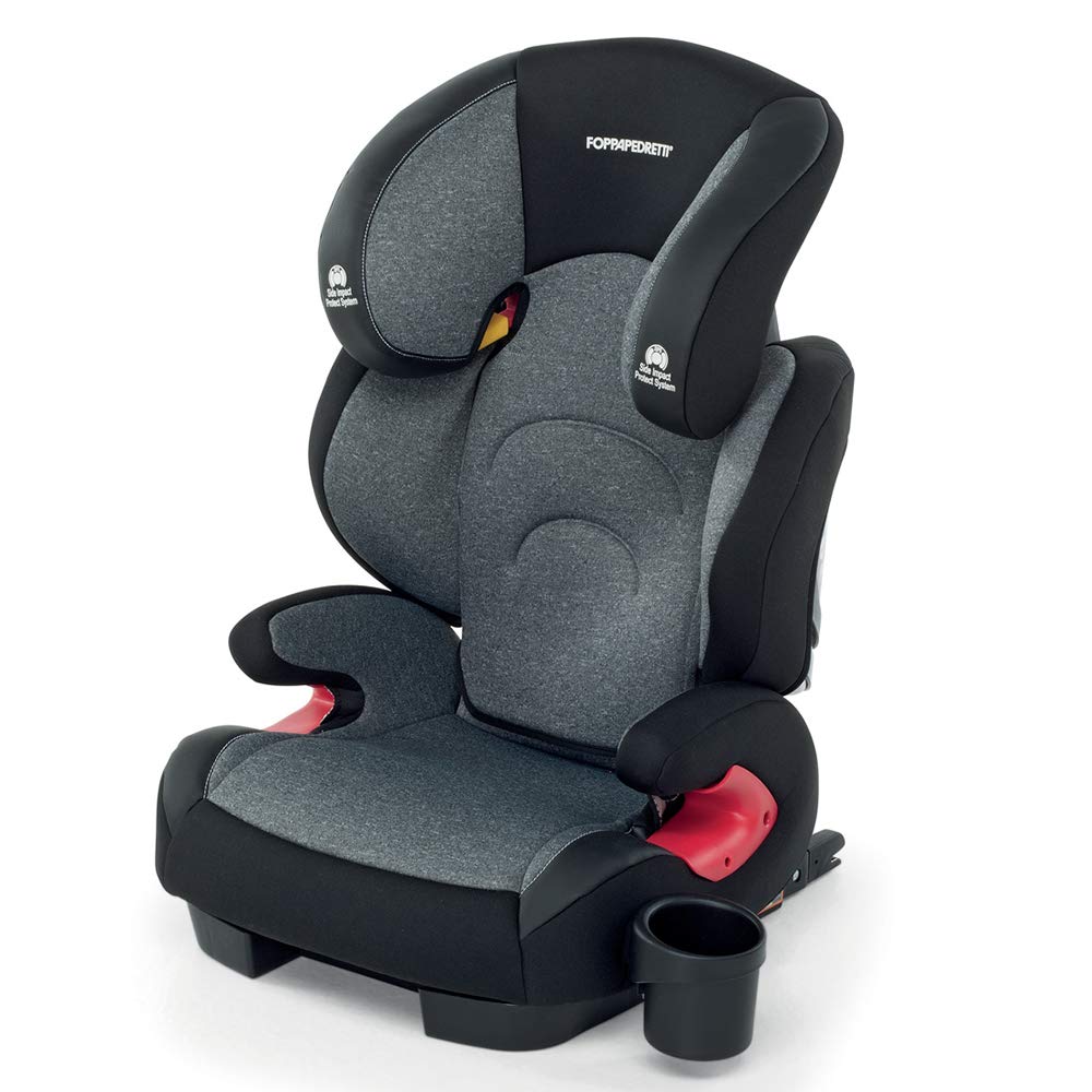 Foppapedretti Best DuoFix, Autositz, homologiert, Gruppe 2–3 (15–36 Kg), für Kinder von 3 bis 12 Jahren, schwarz (Carbon)