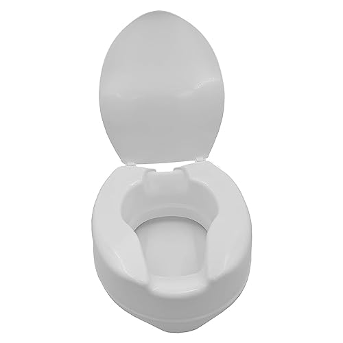 OSSENBERG Toilettensitzerhöhung in weiß - Sitzerhöhung Toilette Erwachsene - einfache Montage ohne Werkzeug - bis 160kg belastbar - WC Sitzerhöhung - robust und langlebig - mit Deckel