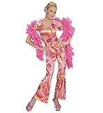 Partypackage Erwachsene 70er Jahre Fever Jumpsuit Pink/Grün/Blau Kostüm 60er Jahre Fasching Groß 106,7-112 cm Brustumfang