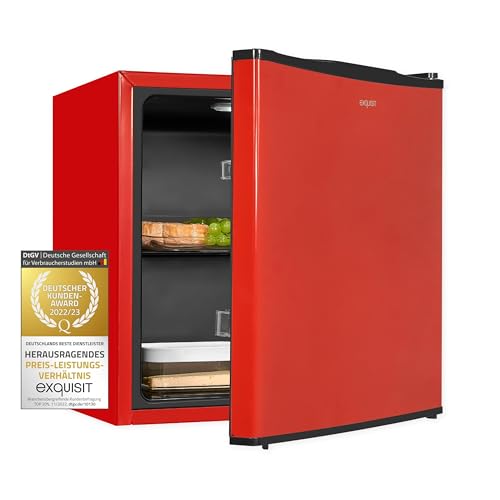 Exquisit Mini Kühlschrank KB05-V-151F rot | 41 l Nutzinhalt | Klein und Kompakt | Türanschlag wechselbar