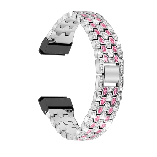 LXURY Edelstahl Armbänder für Garmin EPIX Gen 2 Armband Damen, mit Strass Diamanten Glänzendes Metall Verstellbares Ersatzarmband Kompatibel mit Garmin EPIX Gen 2 Uhrenarmband (Silber 2)