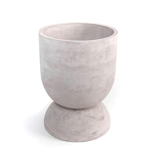 CIAL LAMA Blumentopf für Zement, rustikaler Stil, elegant, Grau, Weiß, 25 cm