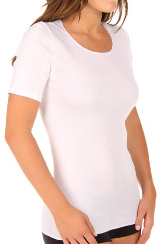 Hanro Damen 1/2 Arm Cotton Seamless Unterhemd, Weiß (white 0101), 42/44 (Herstellergröße: M)