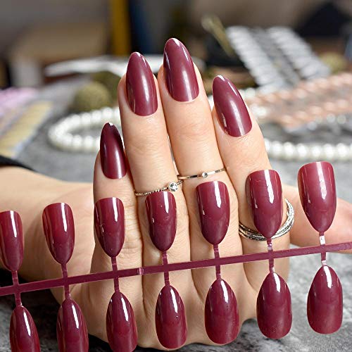 CSCH Künstliche Coral Rose Pink False Nails Coffin Shape UV Shiny Extra Long Full Wrap Solid Color Ballerina Nails withSticker