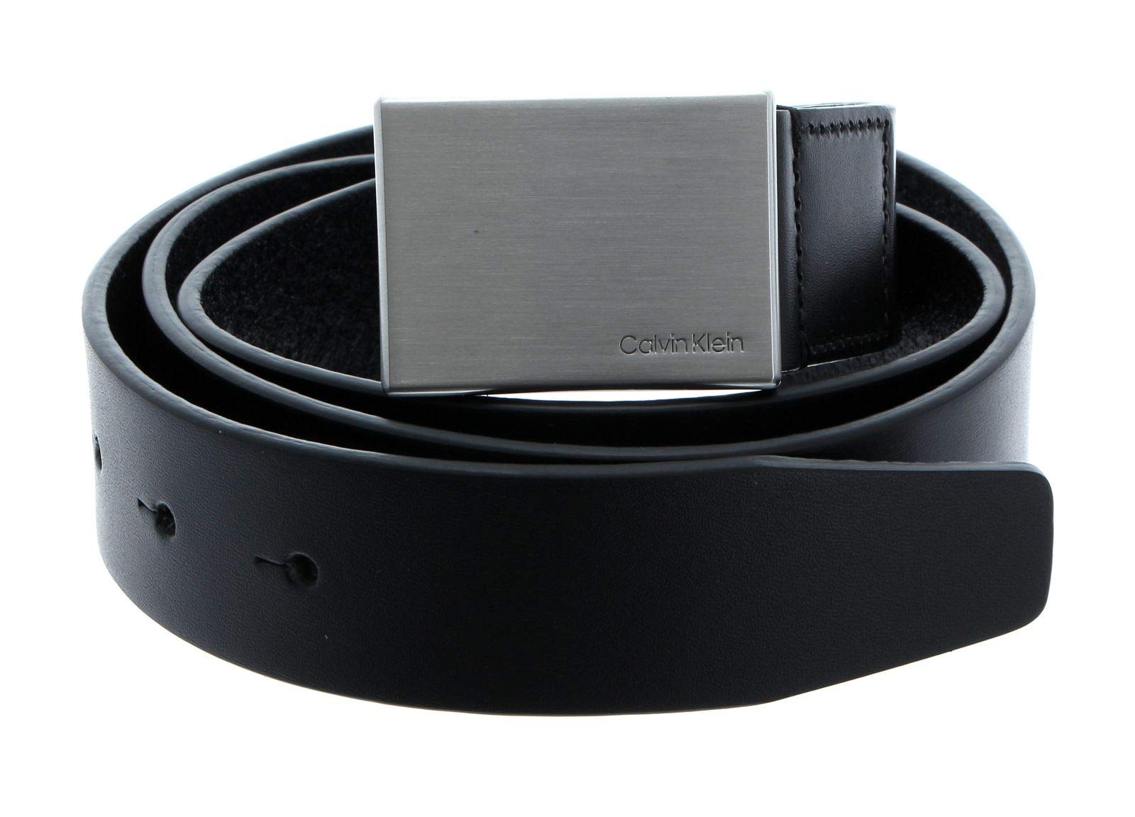 Calvin Klein Herren Gürtel Formal Plaque Belt 3.5 cm Ledergürtel, Schwarz (Black), 105 cm