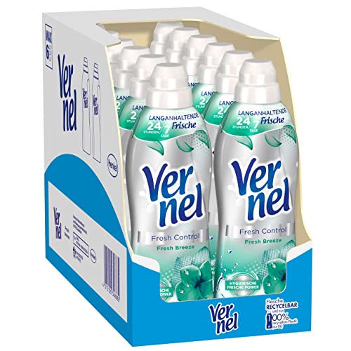 Vernel Fresh Control Weichspüler Fresh Breeze 384 (12x 32) Waschladungen, Wäscheduft für langanhaltendes "Wie-frisch-gewaschen"-Gefühl, für traumhaft weiche Wäsche