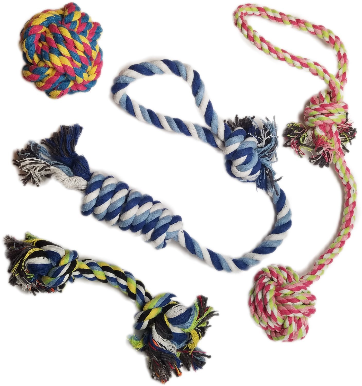 Otterly Pets Hundespielzeug aus Seil für kleine bis mittelgroße Hunde, 4 Stück
