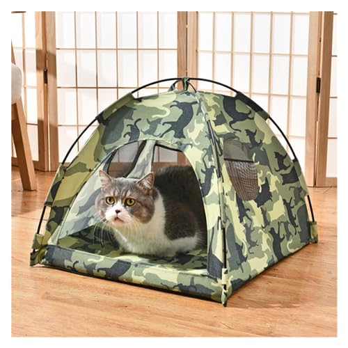 Tipi Zelt für Haustiere Haustier Hund Zelt Haus Blumen Druck Geschlossenen Katze Zelt Bett Innen Klapp Tragbare Komfortable Kätzchen Bett Zwinger for Kleine Haustiere (Color : L, Size : M)