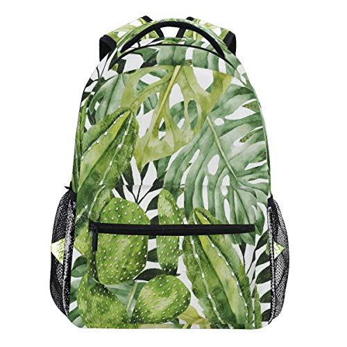 Oarencol Rucksack mit tropischen Kaktus-Pflanzen, Sukkulenten, Tagesrucksack, Reisen, Schule, Hochschultasche für Damen, Herren, Mädchen und Jungen