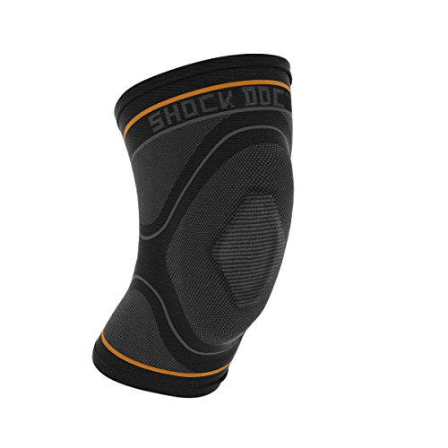Shock Doctor Compression Knit mit Gel Unterstützung Knie Sleeve XS schwarz/grau