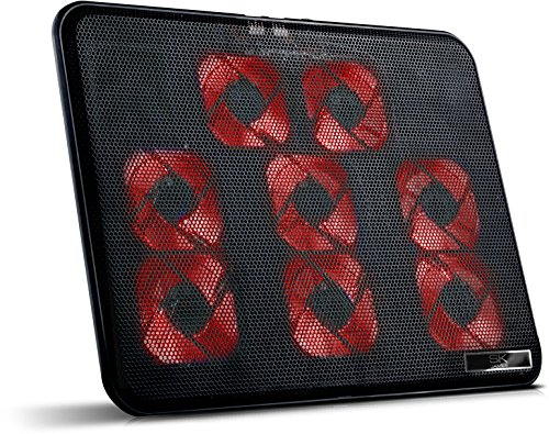 SKGAMES Notebook Laptop Kühler Gamer Kühlpad Ständer Kühlmatte Cooler Cooling Pad Unterlage für 10-17 Zoll, 8 x LED Lüfter, Schwarz