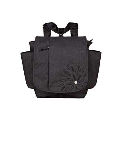 HAIKU To Go Convertible 2.0 Umhängetasche und Rucksack Messenger-Style Reisetasche mit verstellbaren Schultergurten, zwei Taschen, Black in Bloom