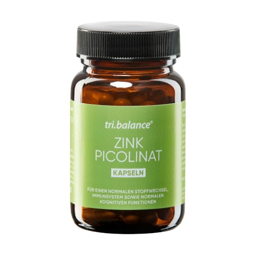 tri.balance Zink Picolinat (1 x 60 Kapseln) - Unterstützt die Abwehrkräfte das Immunssystem und die kognitiven Funktionen - für mehr Leisungsfähigkeit im Alltag