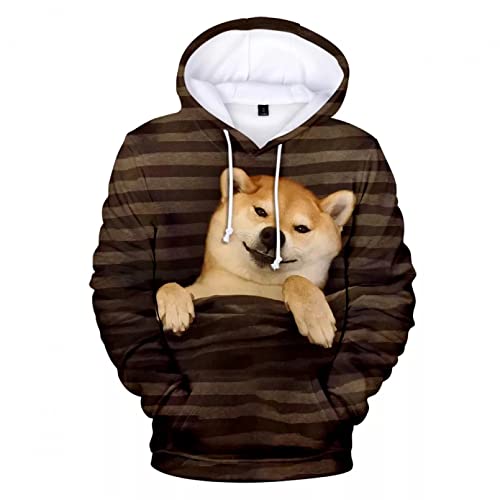 Unisex Druck Kapuzenpullover Shiba Inu 3D Hoodie Frauen Casual Sweatshirt Design Niedlichen Tier Hoodies Mode Pullover Sweatshirt 3D Shiba Inu Hoodies-XL
