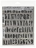 Stampers Anonymous Tim Holtz Haftende Stempelsets, künstlerische Werkzeuge, Gummistempel Text mit Vintage-Optik rot