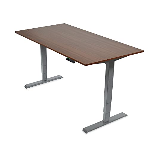 Ergotopia® Desktopia Pro X: elektrisch höhenverstellbarer Schreibtisch, 7 Jahre Garantie, ergonomischer Bürotisch, 9 Speicherplätze & smarte Reminder Funktion (180 x 80 cm, G, Nussbaum)