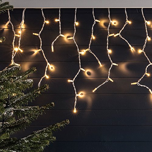 Lights4fun 500er LED Eiszapfen Lichterkette warmweiß 10m koppelbar PRO Serie