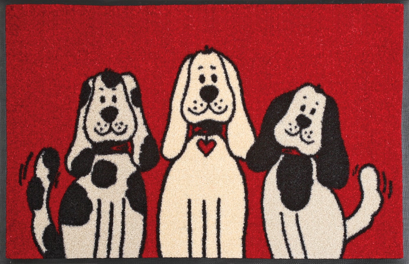 Fußmatte »Three Dogs«, wash+dry by Kleen-Tex, rechteckig, Höhe 9 mm, In- und Outdoor geeignet