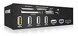 Icy Box IB-867-B Interner Multikartenleser für einen 5,25" Schacht (6-fach Kartenleser, 1x USB 3.0, 3x USB 2.0, 1x eSATA, USB-Ladeport) (schwarz)