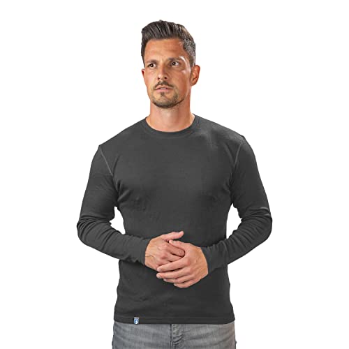 Alpin Loacker Merino Langarmshirt Herren 230g/m - Das Premium Merinowolle Longsleeve Shirt aus 100% Wolle, Thermounterwäsche, Funktionsshirt, Wandershirt, Unterhemd (Grau, L)