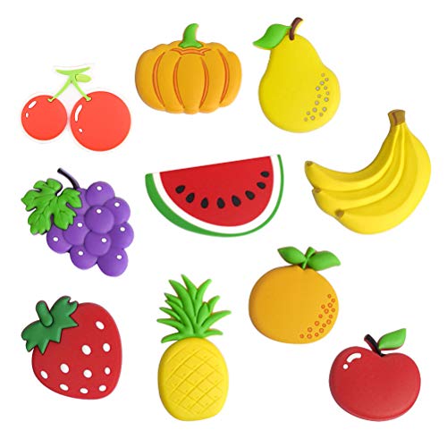 BESTONZON 10 stücke Nette Karikatur Früchte Stereo Kühlschrankmagnete Whiteboard Magneten für Kinder Aktivität Dekoration