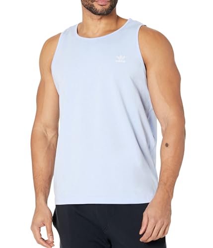 adidas Originals Men's Trefoil Essentials Tank Top, Blue Dawn, Large