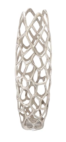 Deco 79 37660 Aluminium Deko Vase 20,3 cm W, 66 cm H -