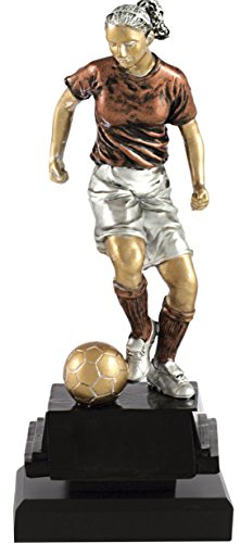 PALLART 7401 – 1 mit Design Spielerin Trophäe Sport Fußball führt Ball 25 cm, Kupfer, Einheitsgröße