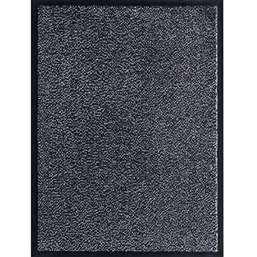 Systafex Schmutzfangmatte Fußmatte Bodenmatte Türmatte Flurteppich Schmutzmatte Tür Matte Teppich Anthrazit (90 x 120 cm)