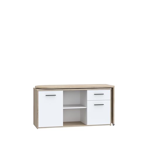 FORTE Schreibtisch "Aliklia", multifunktional, Tischplatte ausschwenkbar, mit Rollen, Sideboard