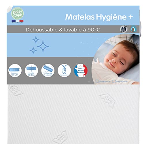 BabyCalin BBC533004 Hygienematratze Bett, 70cm x 140cm x 10cm, mehrfarbig, 1 Stück