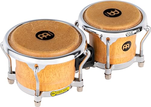 Meinl Percussion FWB100SNT-M Mini Wood Bongo-Set, Free Ride Series, Durchmesser 8,89 cm (3,5 Zoll) Macho / 10,80 cm (4,25 Zoll) Hembra, super natural