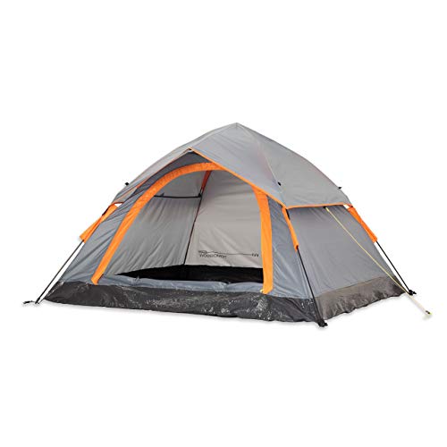 Lumaland Outdoor leichtes Pop Up Wurfzelt 3 Personen Zelt Camping Festival etc. 210 x 190 x 110 cm robust Grau