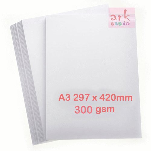 ARK Karton, 300 g/m², A3, 297 x 420 mm, Weiß, 100 Blatt