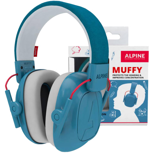 Alpine Muffy Lärmschutz Kopfhörer Kinder - Ohrenschützer Kinder von 3-16 Jahren – Geräuschdämmender Gehörschutz für Kinder - Komfortabler Gehörschutz Kind mit verstellbarem Kopfband - Blau
