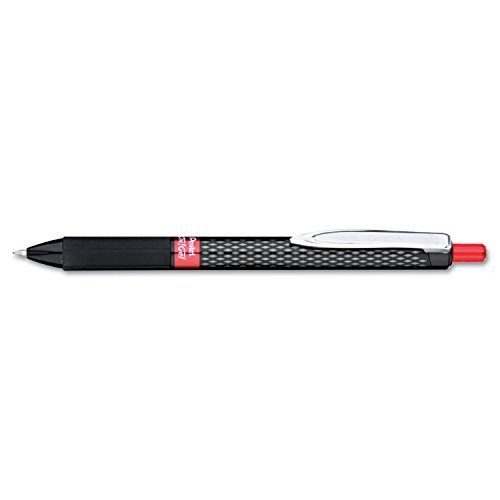 Pentel K497B Oh! Gel-Tintenroller, 7 mm, schwarzer Schaft, rote Tinte, 12 Stück