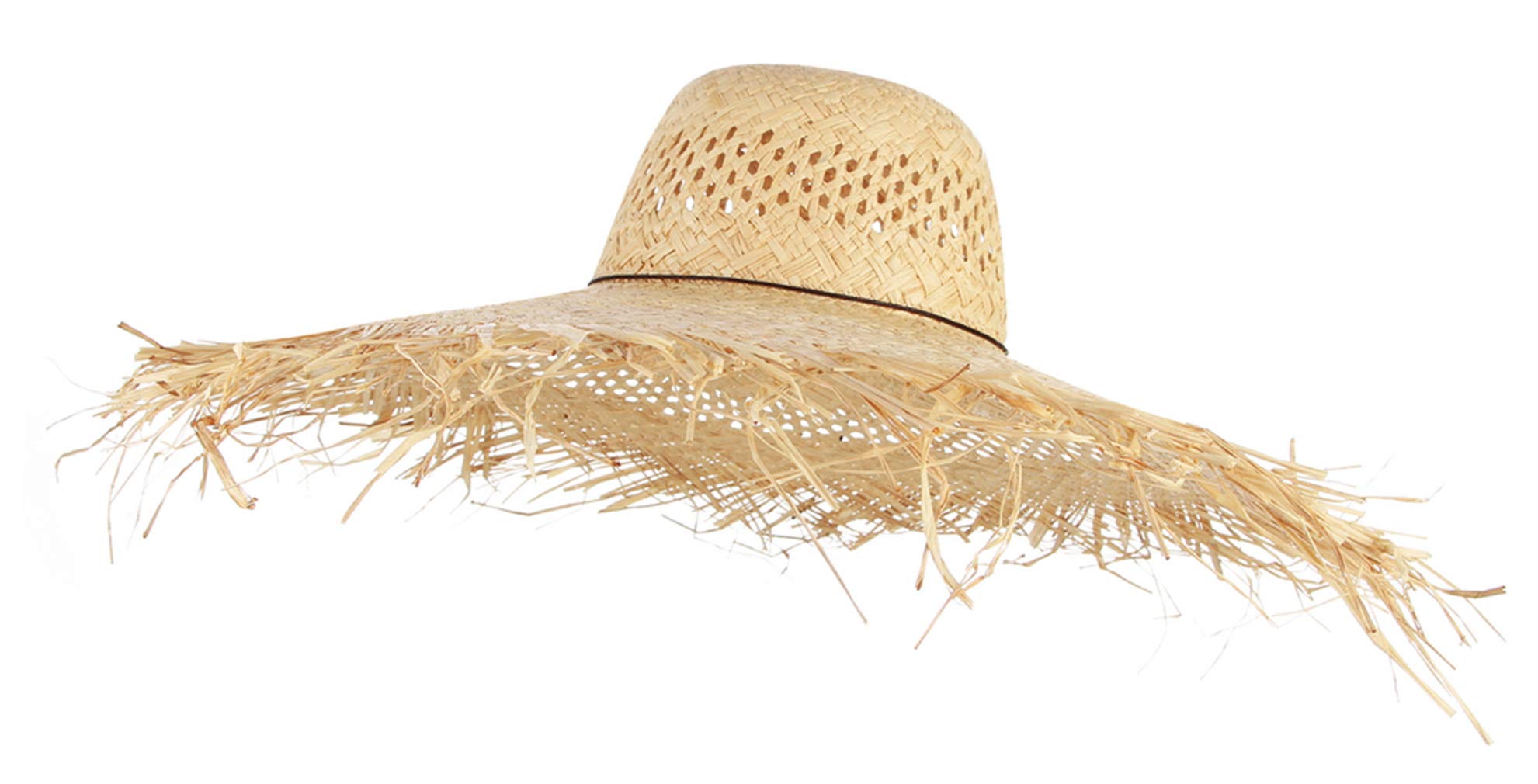 Eozy Strohhut Damen – Capeline Erwachsene groß – Sonnenhut UV-Schutz mit breitem Rand – für Freizeit Strand Reise Garten Sommer und Frühling (Lafite)
