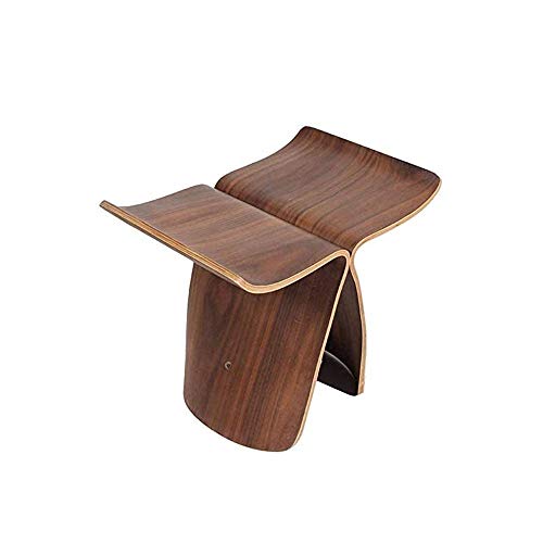 LHTCZZB Leicht zu montieren Mobil Anti-Rutsch-higkeit Butterfly Stool Massivholz-Low Hocker Geeignet for Erwachsene Haushalt Wohnzimmer Schlafzimmer Kleine Bank (Holzfarbe) (Color : B)