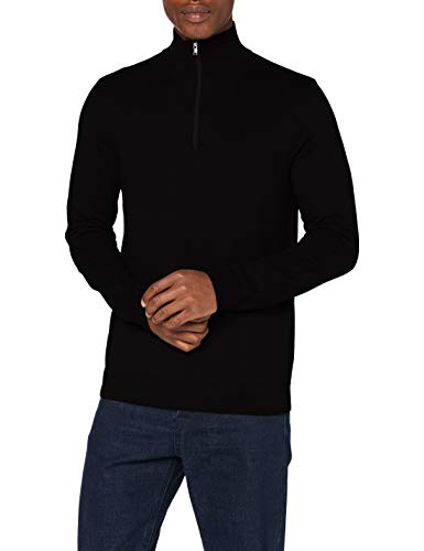 SELECTED HOMME Herren SLHBERG Half Zip Cardigan B NOOS Sweatshirt, Navy Blazer/Detail:Melange, L