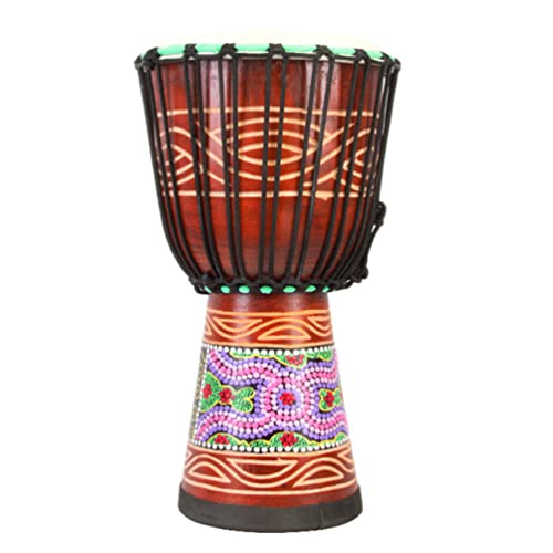 BVAMOS 12 Zoll Djembe Afrikanische Trommel Professionelle Afrikanische Trommel Ziegenhaut Tamburin Djembe Afrikanische Trommel Percussion Musikinstrument