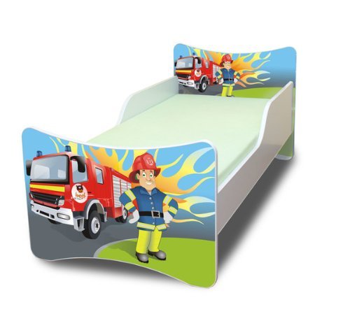 Best For Kids Kinderbett mit Schaummatratze mit TÜV Zertifiziert 80x160-33 Designs (**Kinder**, Feuerwehr)