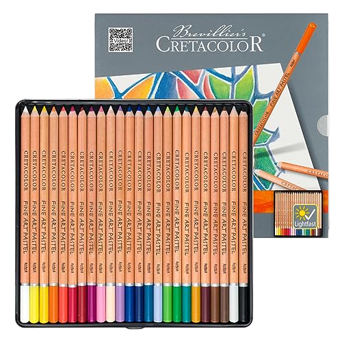 Cretacolor Pastel Pencils, Pastellstifte mit hoher Lichtechtheit, 24 Farben