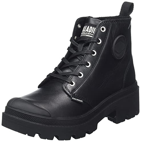 Palladium Damen Pallabase Leder Mode-Stiefel, Schwarz, 40 EU