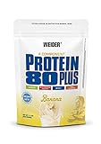 WEIDER Protein 80 Plus Eiweißpulver, Banane, Low-Carb, Mehrkomponenten Casein Whey Mix für Proteinshakes, 500g