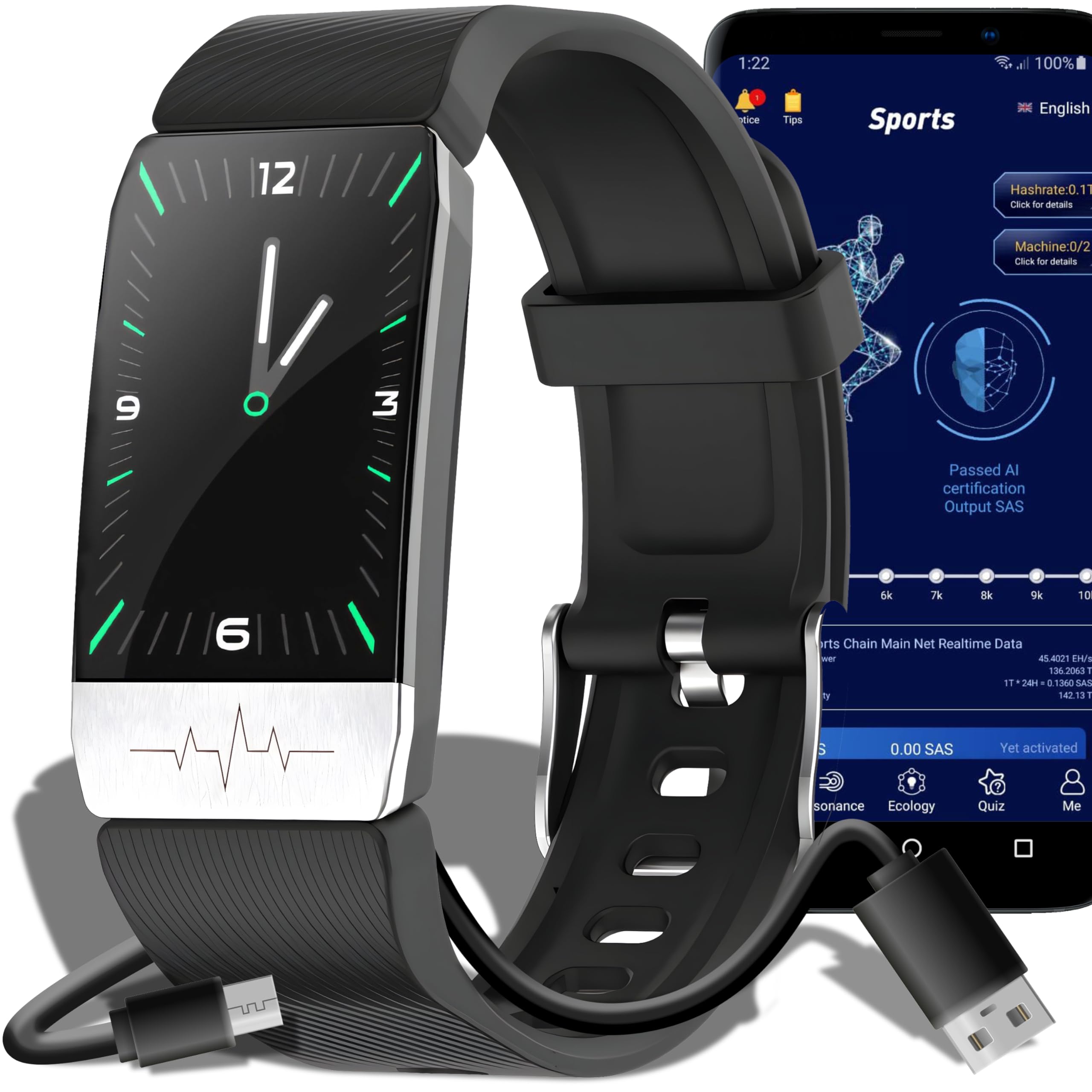 Retoo Smartwatch mit Telefonfunktion Anzeige 1,14" für Damen Herren Voll Touchscreen Fitnessuh Ortungsgerät Bluetooth Anrufe Sportuhr für Android
