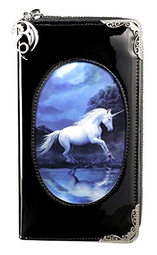 Fantasy Geldbörse mit Einhorn 3D Motiv | Moonlight Unicorn von Anne Stokes | Geldbeutel Portemonnaie Lack
