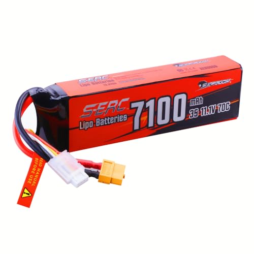 SUNPADOW 3S RC Lipo Battery 11.1V 70C 7100mAh with XT60 Connector for RC Car Truck Tank Boat Racing Hobby